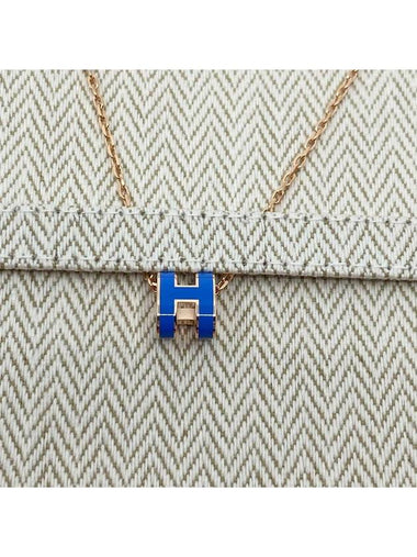 Mini PopAche H Blue Satire Rose Gold - HERMES - BALAAN 1