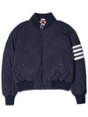 Poly Twill 4-Bar Oversized Knit Down Bomber Jacket Navy - THOM BROWNE - BALAAN 2