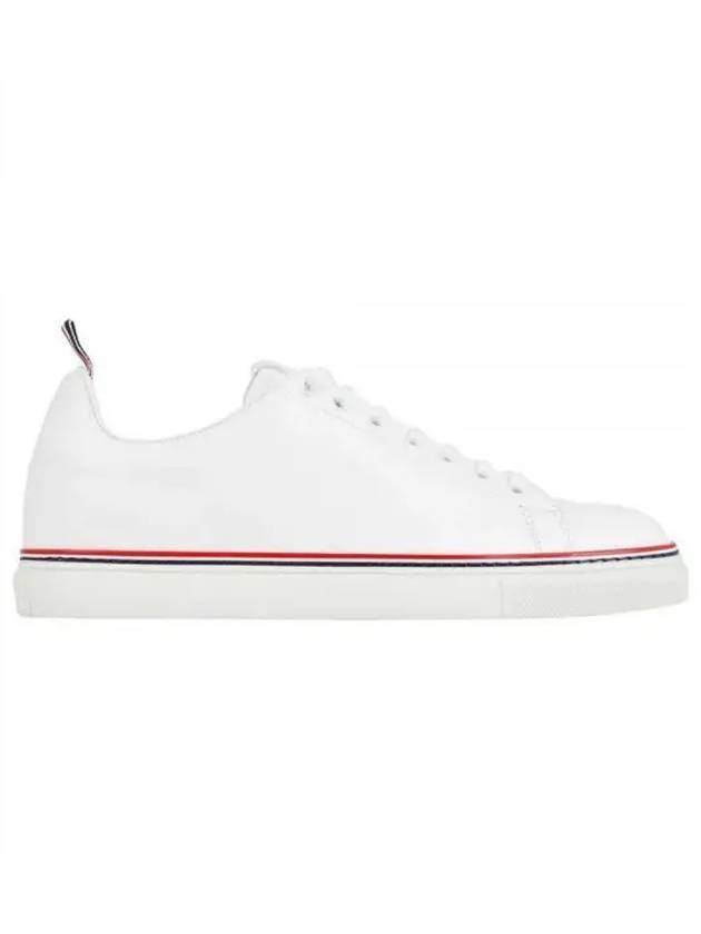 Tennis Vitello Calf Leather Low Top Sneakers White - THOM BROWNE - BALAAN 2