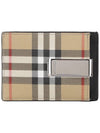 Men's Vintage Check Money Clip Card Wallet Beige - BURBERRY - BALAAN 4