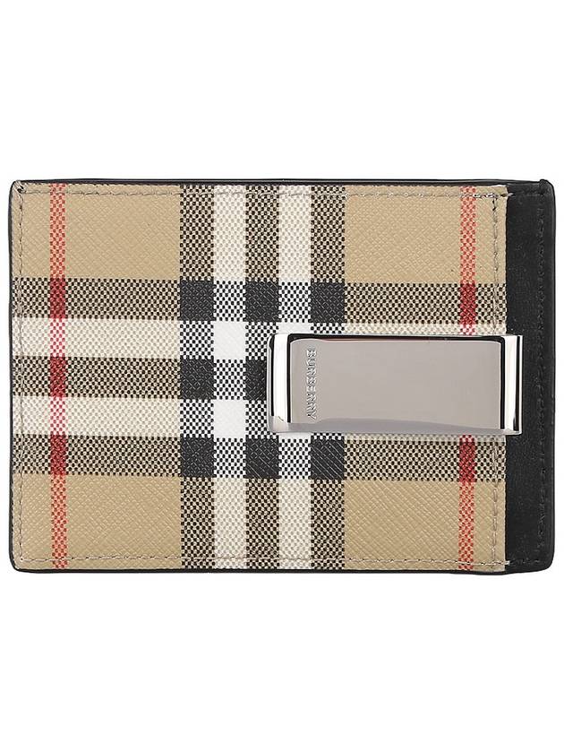 Men's Vintage Check Money Clip Card Wallet Beige - BURBERRY - BALAAN 4