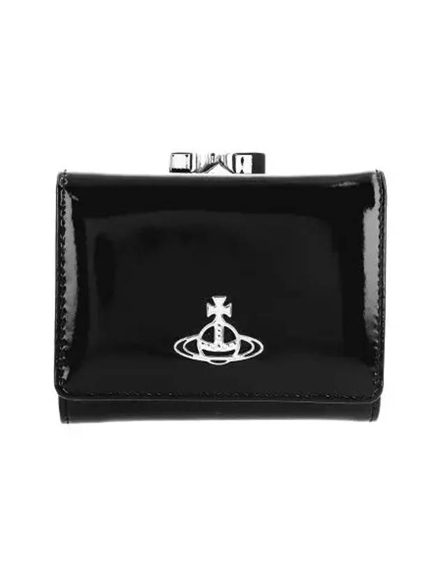 Patent Leather Half Wallet Black - VIVIENNE WESTWOOD - BALAAN 3