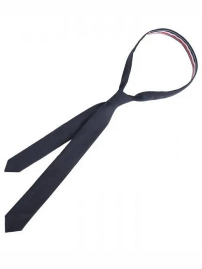 Super 120S Twill Tie  Black - THOM BROWNE - BALAAN 2