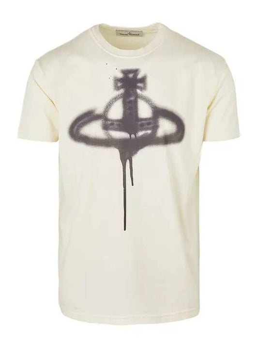 Spray ORB Classic Short Sleeve T-Shirt Butter - VIVIENNE WESTWOOD - BALAAN.