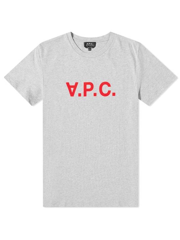 VPC Neon Logo Short Sleeve T-Shirt Grey Red - A.P.C. - BALAAN 1