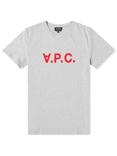 VPC Neon Logo Short Sleeve T-Shirt Grey Red - A.P.C. - BALAAN 1