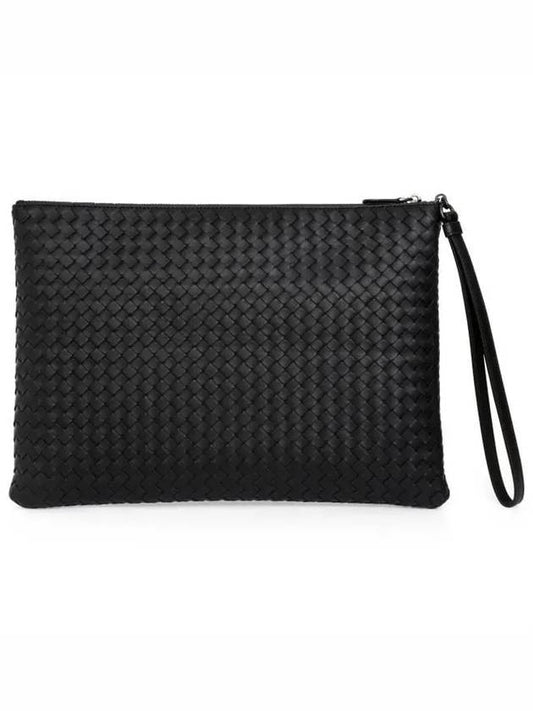 Intrecciato Strap Clutch Bag Black - BOTTEGA VENETA - BALAAN 2