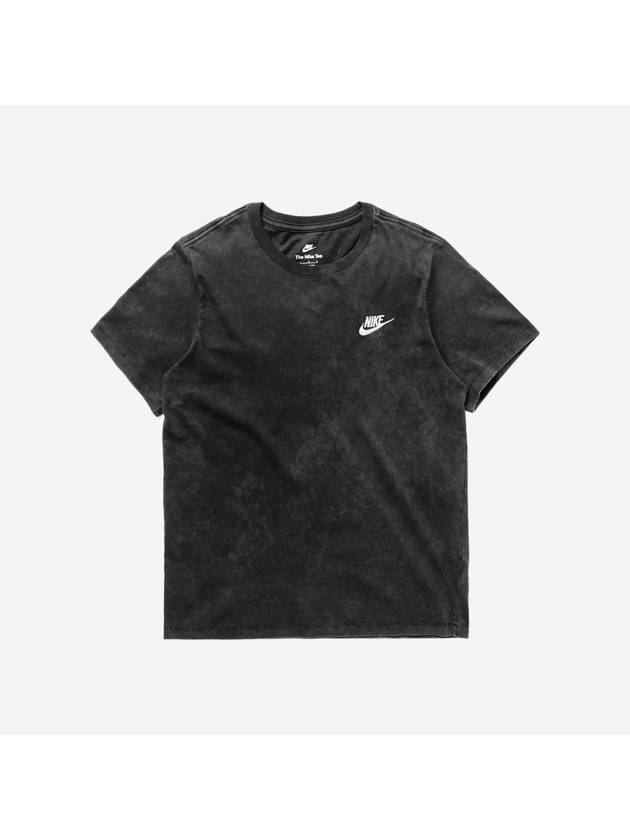 Men's Sportswear Wash Logo Cotton Short Sleeve T-Shirt Black - NIKE - BALAAN 2