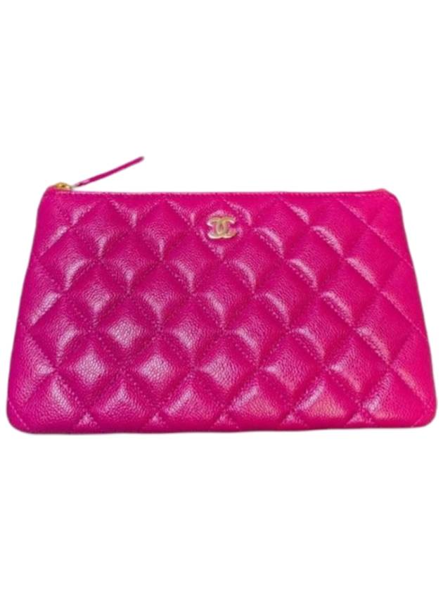 Classic Small Caviar Pouch Bag Hot Pink - CHANEL - BALAAN 1