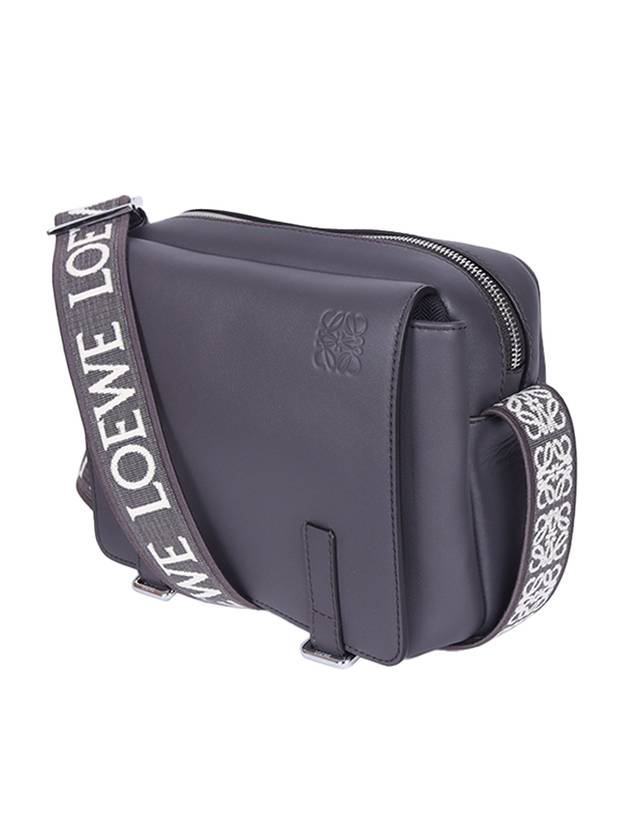 Military Leather Messenger Bag Dark Grey - LOEWE - BALAAN 1