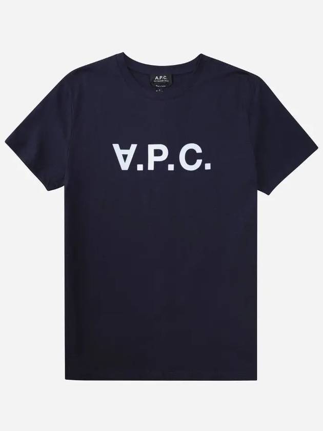 VPC Logo Organic Cotton Short Sleeve T-Shirt Navy - A.P.C. - BALAAN 3