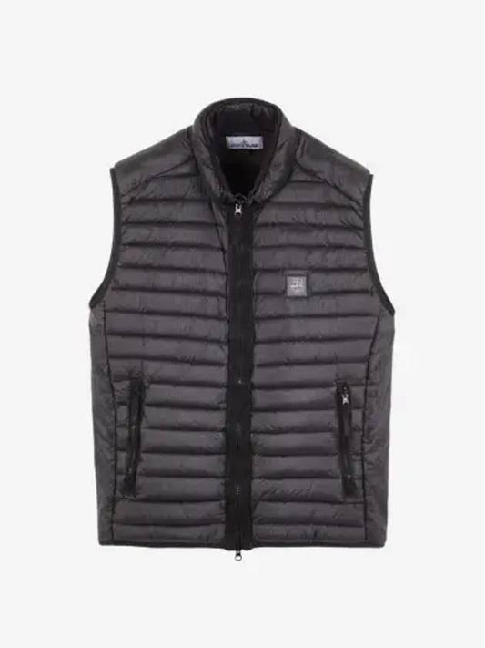 Men's Logo Patch Puffer Vest Black - STONE ISLAND - BALAAN 2