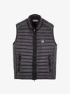 Men's Logo Patch Puffer Vest Black - STONE ISLAND - BALAAN 3