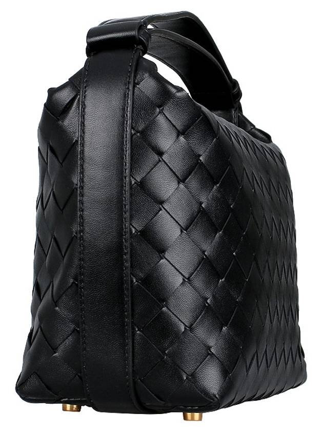 Intreciato Small Leather Tote Bag Black - BOTTEGA VENETA - BALAAN 5