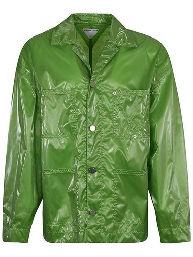 Glossy Nylon Jacket Green - BOTTEGA VENETA - BALAAN 1