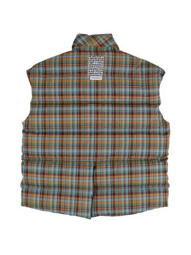 Goose Down Check Padding Vest Green - PEOPLE OF THE WORLD - BALAAN 4