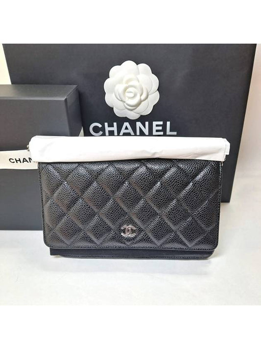 Classic Crossbag On Chain Grained Calfskin & Silver Black - CHANEL - BALAAN 2