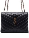 Bronze Monogram Loulou Matelasse Y Leather Small Shoulder Bag Black - SAINT LAURENT - BALAAN 3