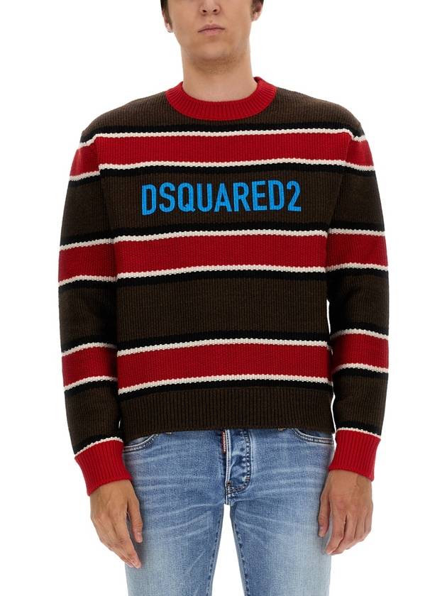 cotton logo striped knit - DSQUARED2 - BALAAN 2