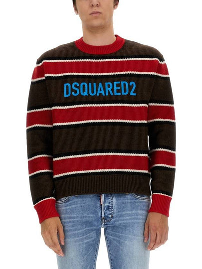 cotton logo striped knit - DSQUARED2 - BALAAN 2