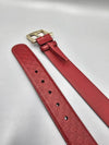 GG Microsima Leather Belt Red 281548 - GUCCI - BALAAN 3