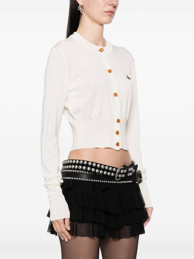 Bea Cropped Cardigan Cream - VIVIENNE WESTWOOD - BALAAN 4