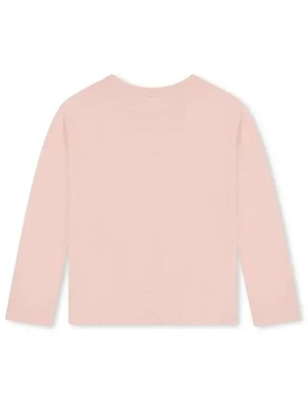 Kids Logo Long Sleeve T shirt Pink - CHLOE - BALAAN 2