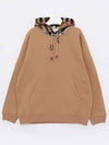 Check Cotton Blend Hoodie Camel Beige - BURBERRY - BALAAN 3