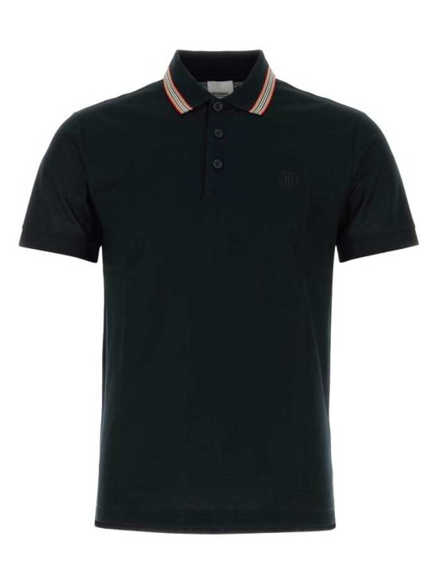 Striped Cotton Polo Shirt Black - BURBERRY - BALAAN 1