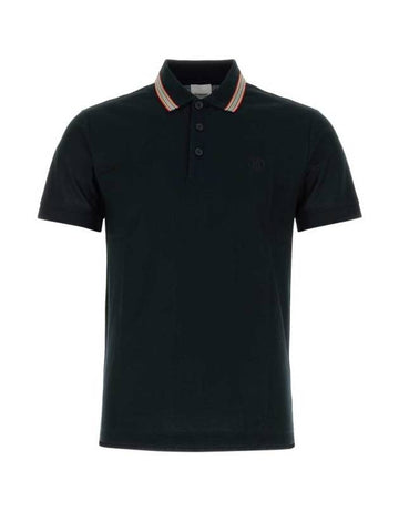 Striped Cotton Polo Shirt Black - BURBERRY - BALAAN 1