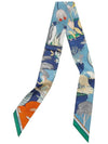 Precious Paradise Twilly Scarf Bleu Jean - HERMES - BALAAN 1