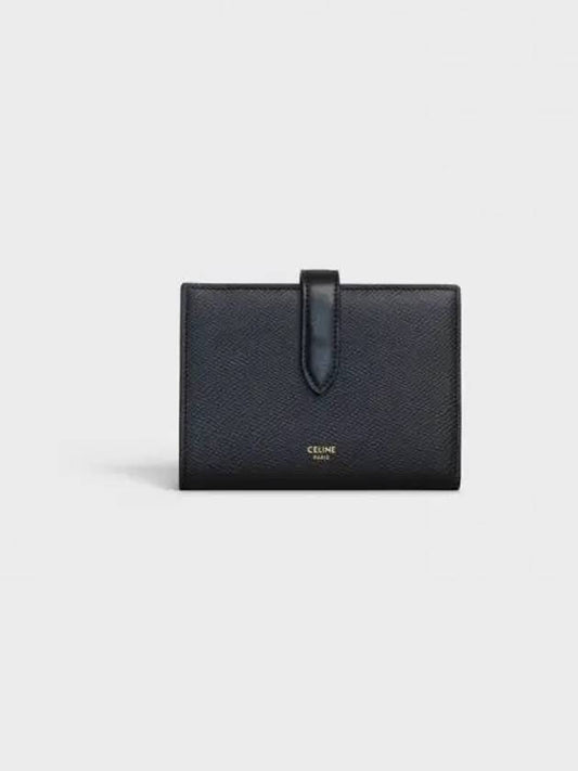 Medium Strap Grain Calfskin Medium Wallet Black - CELINE - BALAAN 2