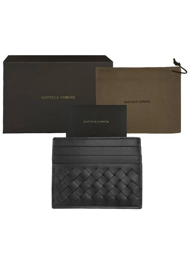 Men's Intrecciato Card Wallet Black - BOTTEGA VENETA - BALAAN 9