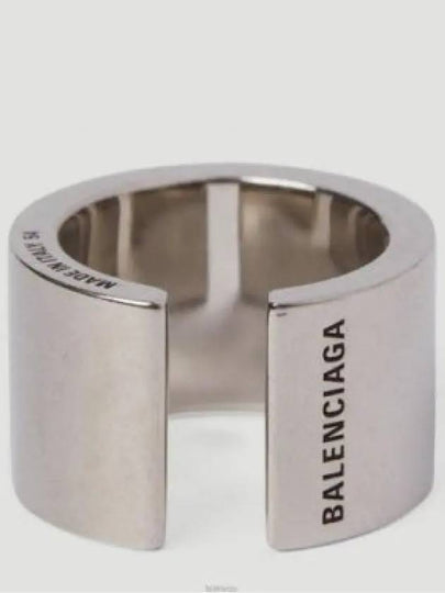 Women's Garage Engraved Logo Ring Silver - BALENCIAGA - BALAAN 2