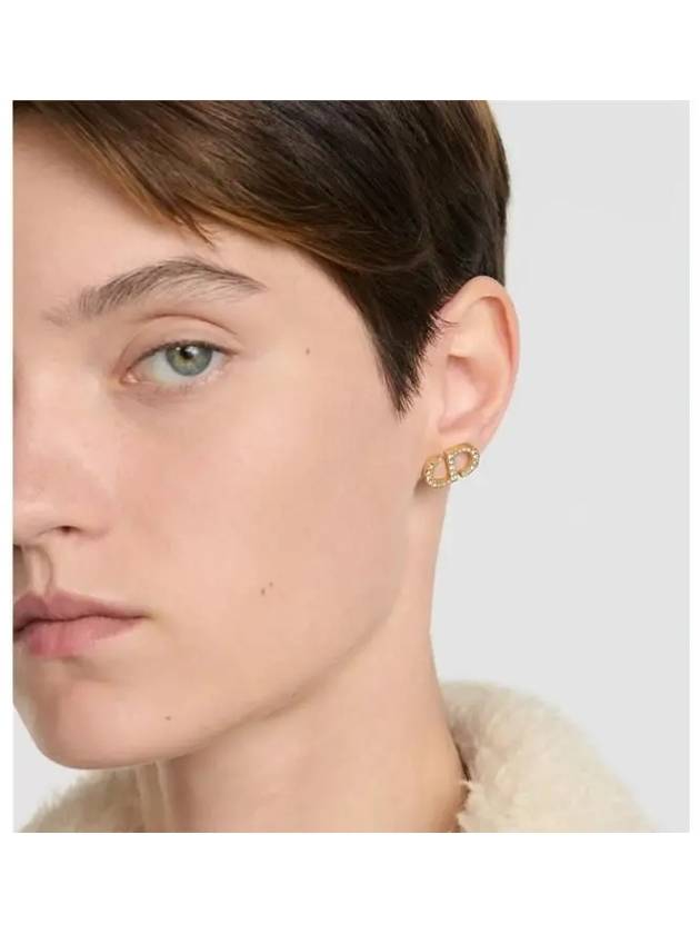 Petit CD Stud Crystal Earrings Gold - DIOR - BALAAN 6