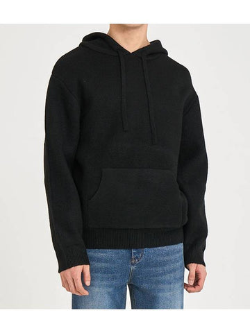 Overfit hooded knit BLACK - BLACKBROWN - BALAAN 1