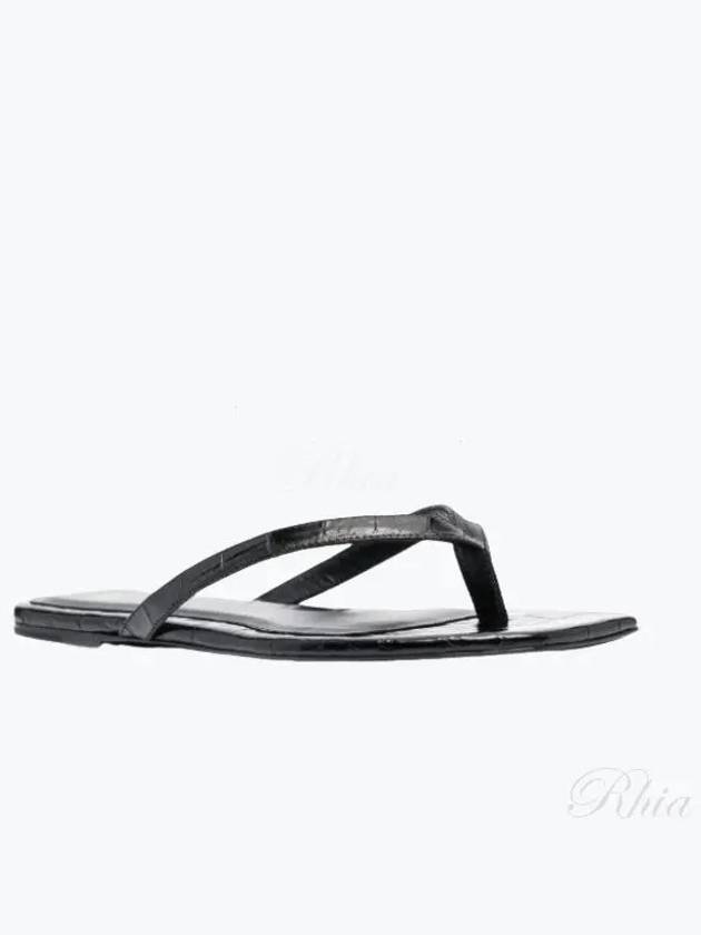 Square Toe Flip Flops Black - TOTEME - BALAAN 2