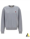 De Coeur Embossed Logo Crewneck Sweatshirt Blue - AMI - BALAAN 2