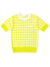 Check jacquard short sleeve knit yellow - LIKEWIZE - BALAAN 1