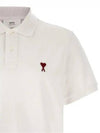 Heart Logo Polo Shirt White - AMI - BALAAN 4