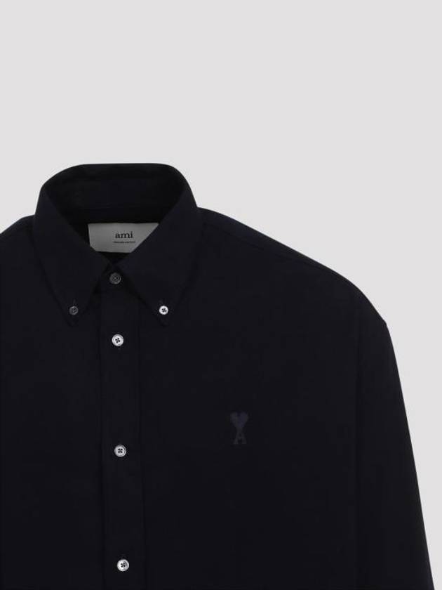 De Coeur Boxy Fit Long Sleeve Shirt Navy - AMI - BALAAN 4