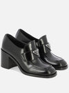 Brushed Leather Loafers Pumps Black - PRADA - BALAAN 3