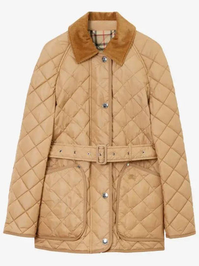 Diamond Quilted Nylon Jacket Beige - BURBERRY - BALAAN 2