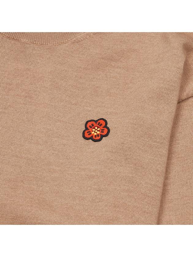 Boke Flower Logo Wool Knit Top Light Brown - KENZO - BALAAN 6