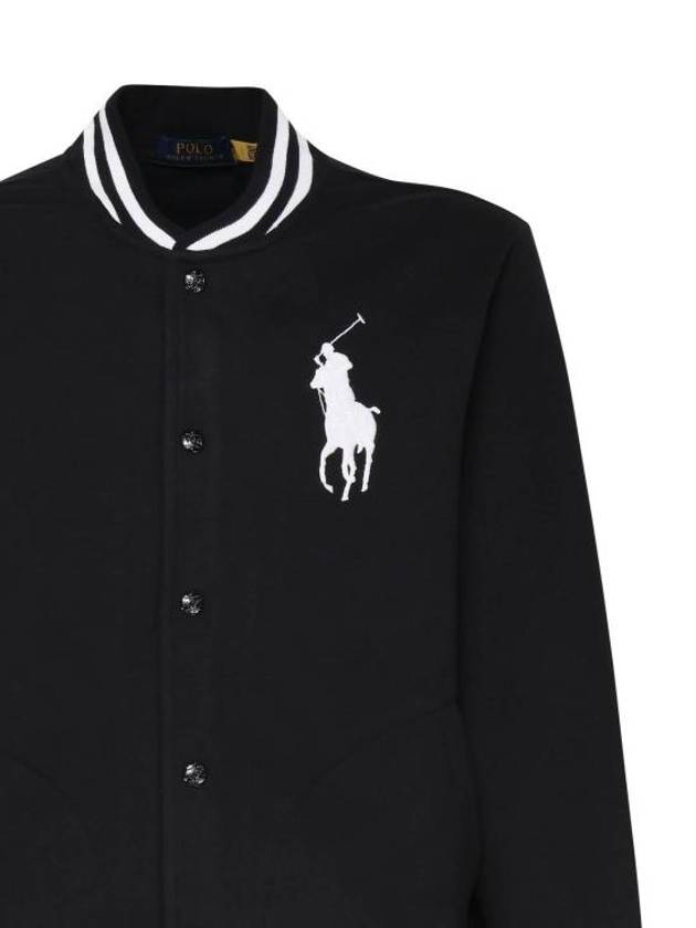 Embroidery Pony Logo Varsity Bomber Jacket Black - POLO RALPH LAUREN - BALAAN 4