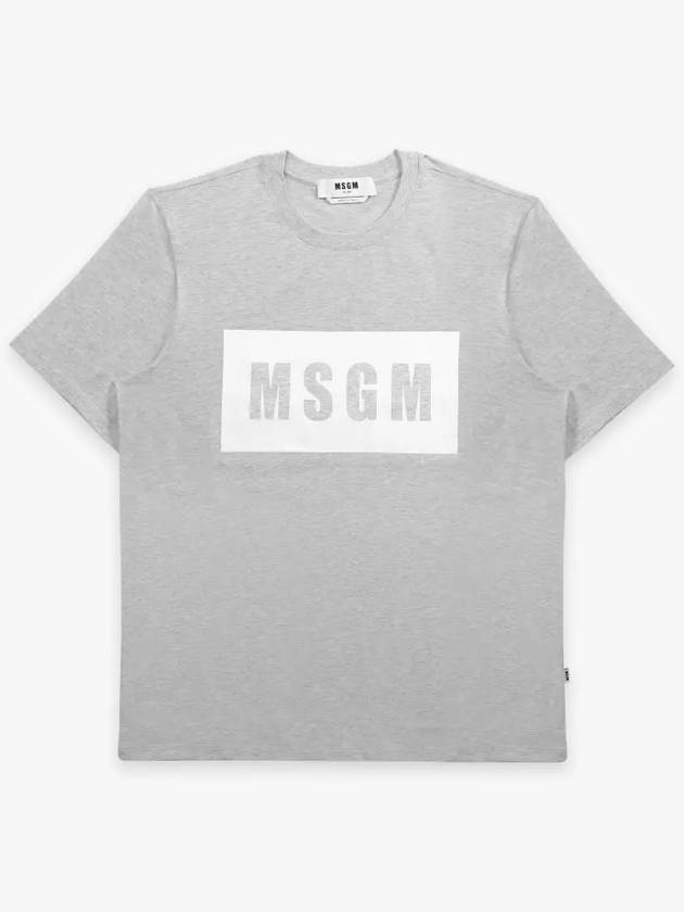 Box Logo Short Sleeve T-Shirt Grey - MSGM - BALAAN 2