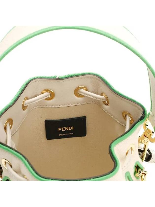 Roma Mon Treso Mini Canvas Bucket Bag Green - FENDI - BALAAN 5