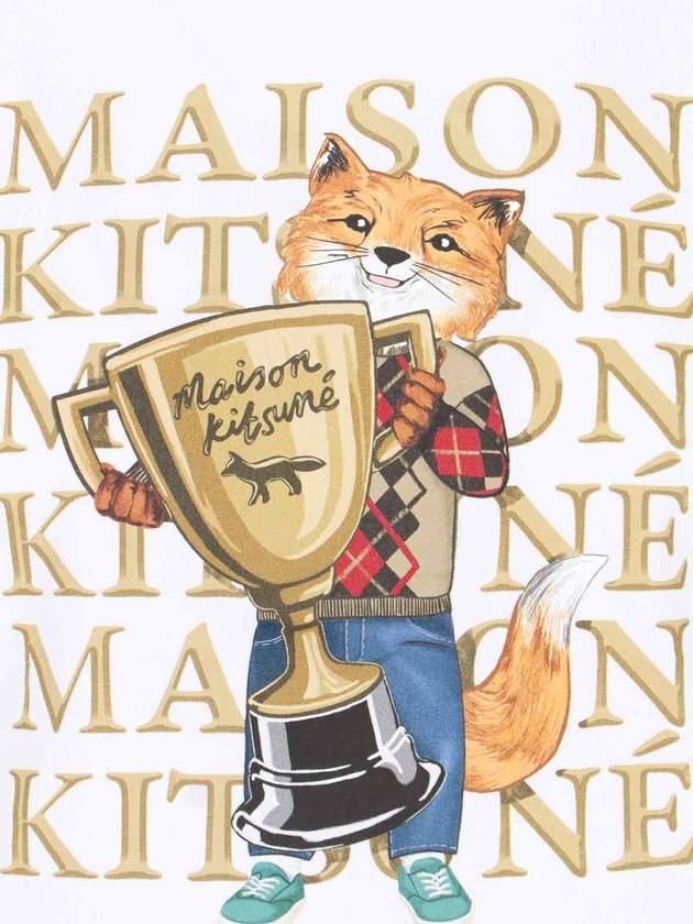 Fox Champion Print Short Sleeve T-Shirt White - MAISON KITSUNE - BALAAN 4