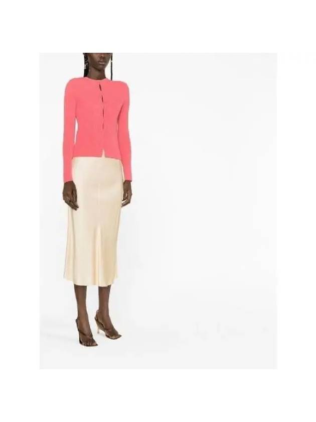 Crew Neck Slim Fit Cardigan Pink - FENDI - BALAAN 4