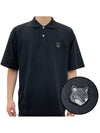 Bold Fox Head Patch Oversized Polo Shirt Black - MAISON KITSUNE - BALAAN 2